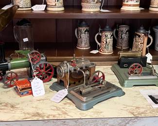 Vintage steam engines.