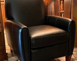 Handsome black leather recliner