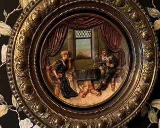 Antique carved wooden charger