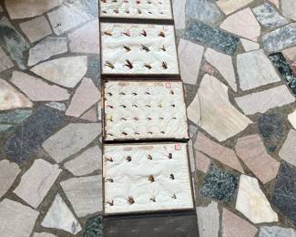 Large leather salesman sample fishing fly portfolio