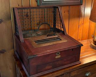 Antique money counter and cash drawer