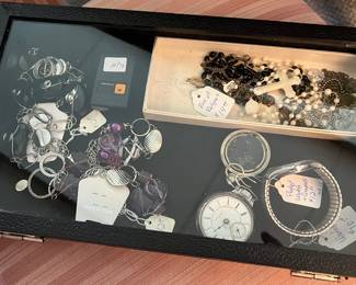 Costume jewelry, watches, etc