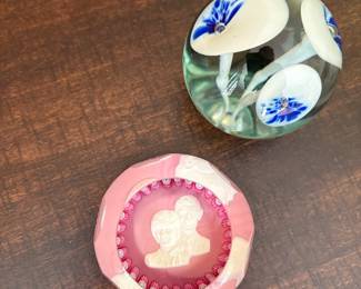 Prince Charles & Lady Diana Glass Paper Weight 