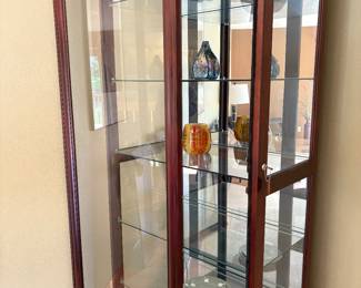 Curio Cabinet w/ Lock & Sliding Door