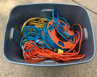 Tote Full Of Electrical Cords