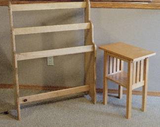 Blanket Rack, End Table More