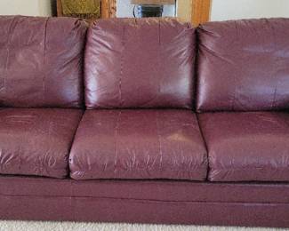 Burgundy Leather Sofa