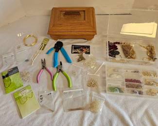 Jewelry Making Supplies Wood Box