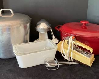 Vintage Juicer, Aluminum Pot, Backing Dish More