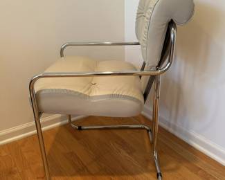 Alternate view - Set of Four Guido Faleschini Tucroma Pace Chairs in Taupe leather. Available for presale. Measures 32"H x 21"W x 26"D.