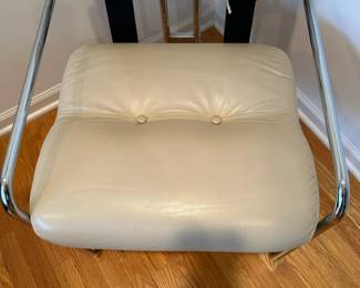 Alternate view - Set of Four Guido Faleschini Tucroma Pace Chairs in Taupe leather. Available for presale. Each measure 32"H x 21"W x 26"D.