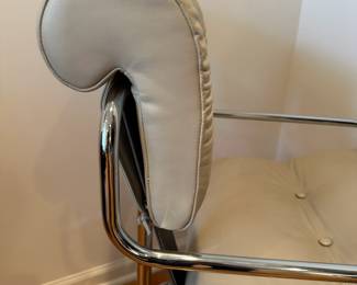 Alternate view - Set of Four Guido Faleschini Tucroma Pace Chairs in Taupe leather. Available for presale. Each measure 32"H x 21"W x 26"D.