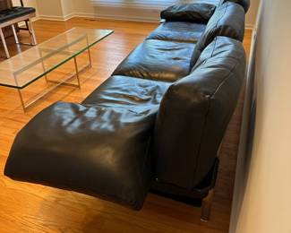 Alternate view - Diesis Sofa by Antonio Citterio & Paolo Nava Brown for B&B Italia Black Leather Sofa - 30"H x 120"L x 37"D. Available for Presale