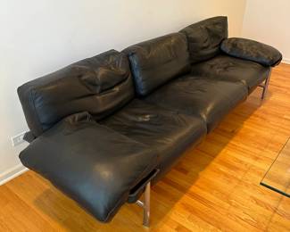 Alternate view - Diesis Sofa by Antonio Citterio & Paolo Nava Brown for B&B Italia Black Leather Sofa - 30"H x 120"L x 37"D. Available for Presale