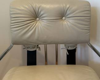 Alternate view - Set of Four Guido Faleschini Tucroma Pace Chairs in Taupe leather. Available for presale. Each measure 32"H x 21"W x 26"D.
