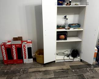 STORAGE CABINET AND ELECTRIC HEATERS