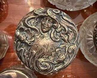 HUGE STERLING & CRYSTAL VANITY PIECES