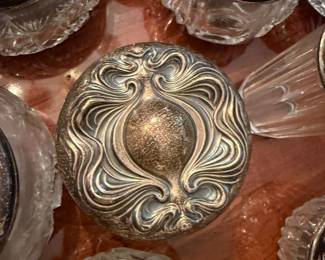 HUGE STERLING & CRYSTAL VANITY PIECES