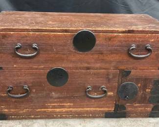Antique Japanese Kimono Tansu Chest