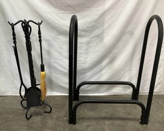 Black Metal Wood Rack Tools