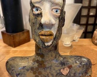 Studio Pottery Bust - Front View