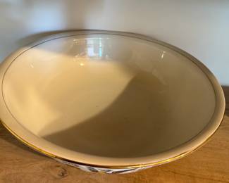 Large English Antique Porcelain Hand Painted Bowl - inside view.