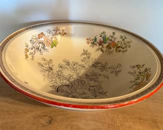 Large Antique Hand Painted Porcelain Bowl by Copeland - inside view.