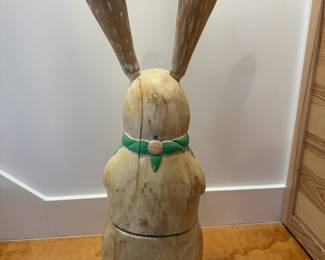 Back of Carved Wooden Bunny.