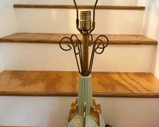 Vintage C. Miller Ceramic Lime Green Table Lamp