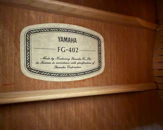 Inside Label of Yamaha Acoustic Guitar