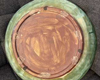 Back of Asian Majolica Style Ceramic Platter