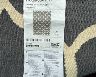 IKEA Wool Stockholm Area Rug Label