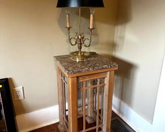 FURNITURE MARBLE TOP PLANT STAND LAMP