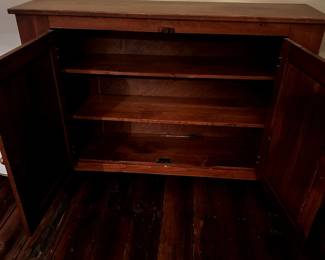 FURNITURE ANTIQUE SIDE CABINET OPEN
