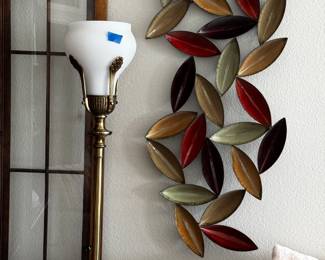 Stiffel Floor Lamp and Wall Leaf Hanging