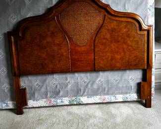 Queen Headboard, Box Spring, Mattress and Rails