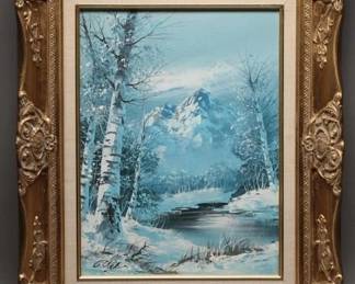 C. Ogle Nature Oil Painting With Frame