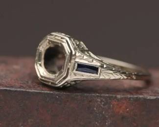 Antique Belais 18k Gold Ring, Size 5.5, 2.54g