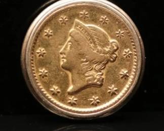 1849 O Liberty Head Gold Dollar Pendant 2.31g