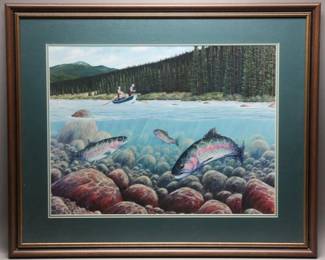 Framed Trout Print by Ronnie Holze
