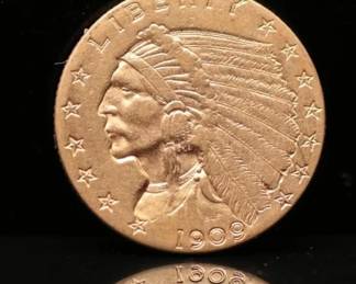 1909 P Indian Head Gold $2.50 Quarter Eagle 4.16g