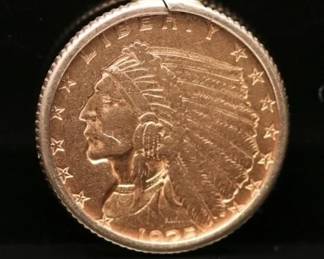 1925 D Indian Head $2.50 Pendant, 4.88 g