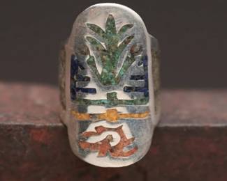 Size 5 Saritasco Coin Silver Ring 7.62g