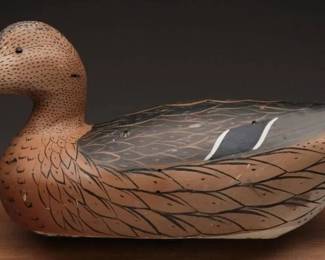 William Geonne Hand-Carved Wooden Duck