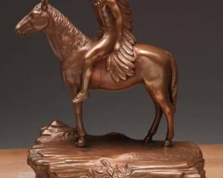 Antique Jennings Brothers Native American Statue