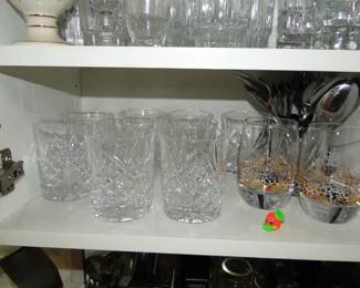 Crystal glasses possibly Waterford