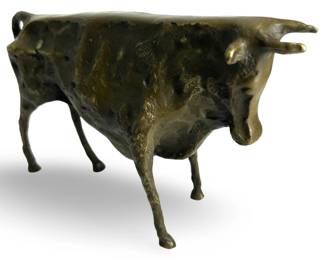 Signed Picasso Bronze Bull Sculpture