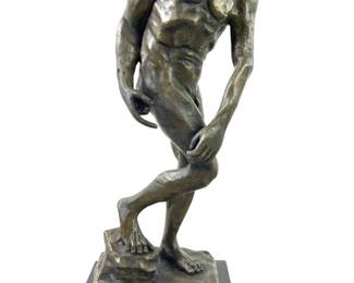 Signed Auguste Rodin Adam Bronze Sculpture