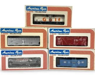5pc Rolling Stock American Flyer Train Cars