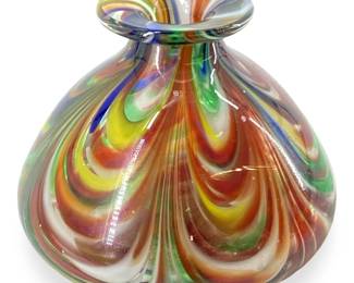 Small Joe Hamon Swirled Design Art Glass Vase